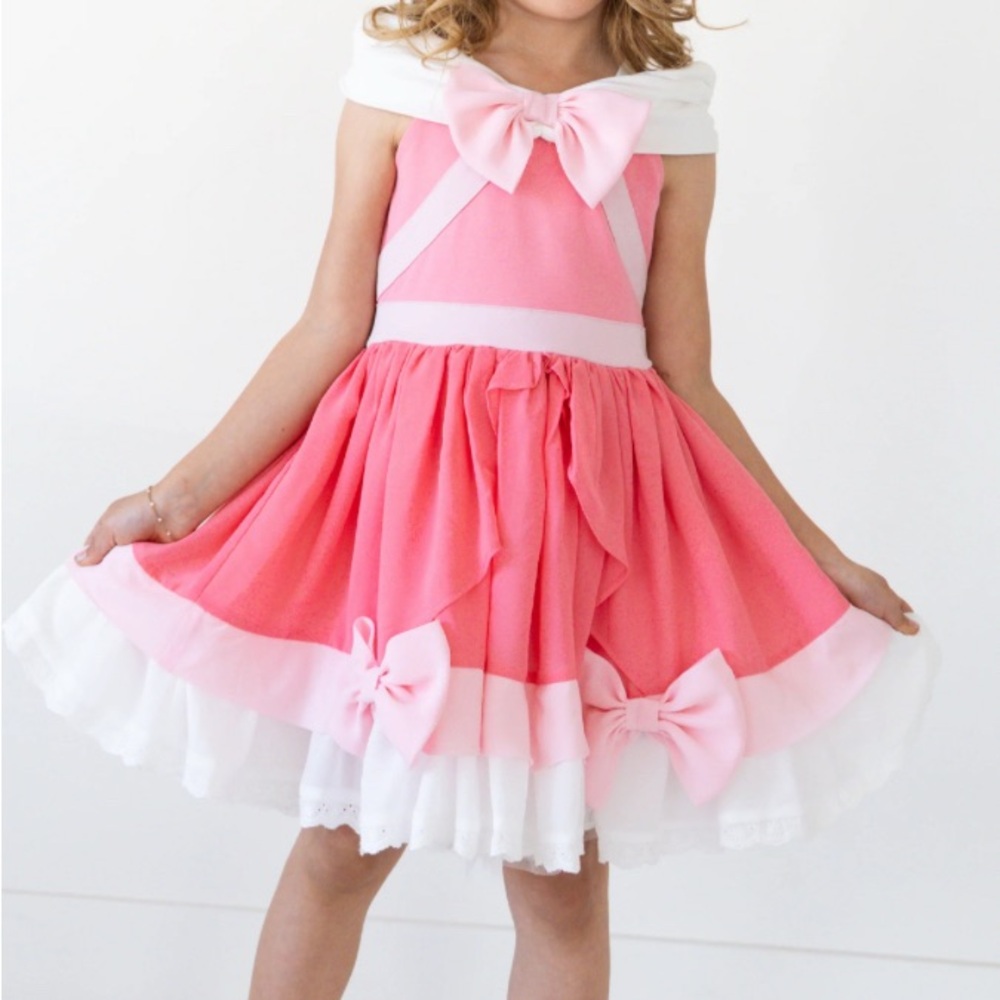 Cinderella inspired Pink and White Kids Dress